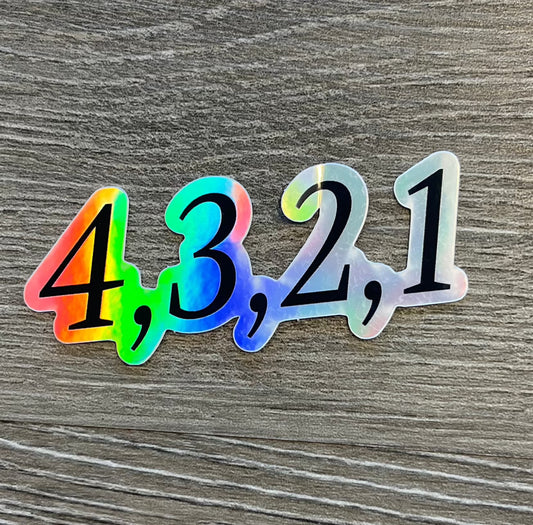 4,3,2,1 Holographic Sticker